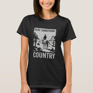 Vintage Cowboy Horseback Western Play Something Co T-Shirt