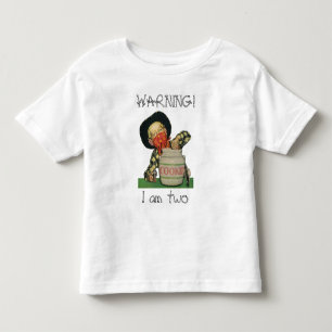 Vintage Cowboy in Cookie Jar, Warning, I am Two! Toddler T-Shirt