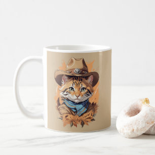 Vintage Cowboy Kitten Design Coffee Mug