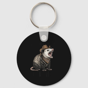 Vintage Cowboy Ossum Go On Now Giiiit Funny Wester Key Ring