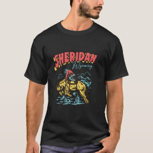Vintage Cowboy Riding Horse Sheridan Wyoming Souve T-Shirt