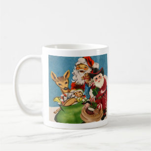 Vintage Cowboy Santa Opening His Pack Coffee Mug