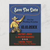 Vintage Cowboy Save The Date