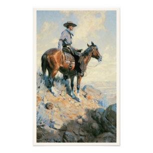 Vintage Cowboy, Sentinel of the Plains By Dunton Photo Print