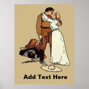 Vintage Cowboy Shoot Out Poster