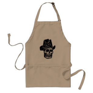 Vintage Cowboy Skull Print with Old Western Hat Standard Apron