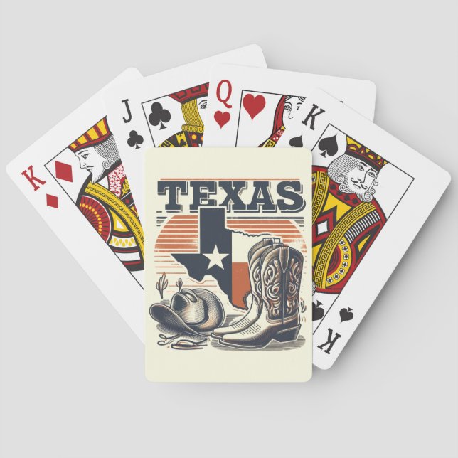 Vintage Cowboy Texas Playing Cards (Back)