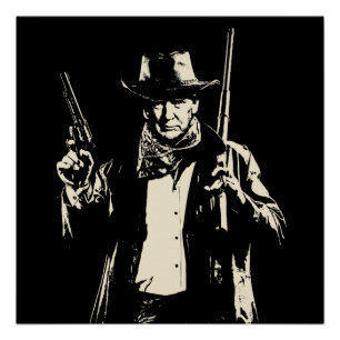 Vintage Cowboy Trump Ready to Kick Some Democrats  Poster