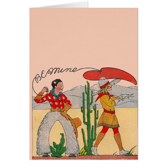 Vintage Cowboy Valentine Card