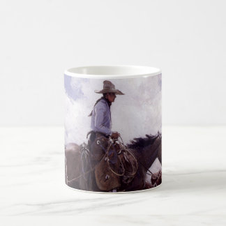 Vintage Cowboy with His Herd of Cattle by Koerner Coffee Mug