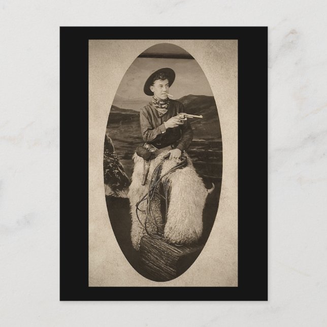 Vintage Cowboy with Lasso circa 1900 Postcard (Front)