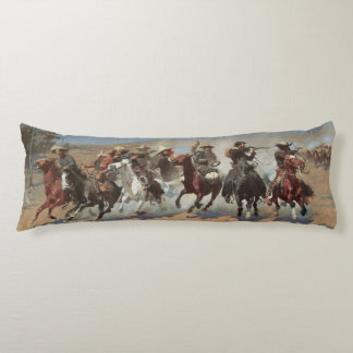 Vintage Cowboys, A Dash For Timber by Remington Body Cushion