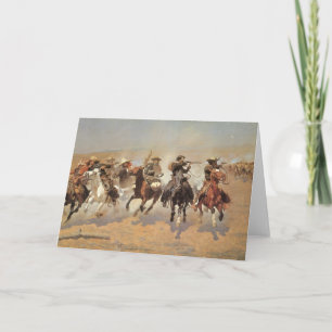 Vintage Cowboys, A Dash For Timber by Remington Card