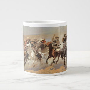 Vintage Cowboys, A Dash For Timber by Remington Large Coffee Mug