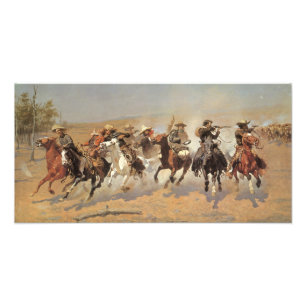 Vintage Cowboys, A Dash For Timber by Remington Photo Print