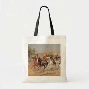 Vintage Cowboys, A Dash For Timber by Remington Tote Bag