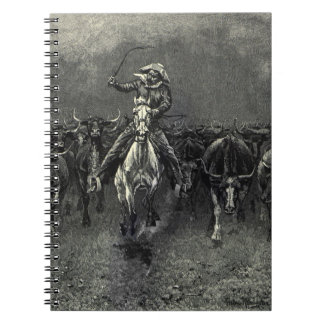 Vintage Cowboys, A Stampede by Frederic Remington Notebook