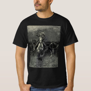 Vintage Cowboys, A Stampede by Frederic Remington T-Shirt