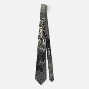 Vintage Cowboys, A Stampede by Frederic Remington Tie