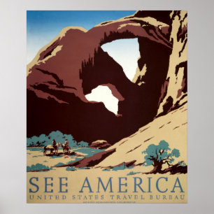 Vintage Cowboys American Western Art WPA Poster