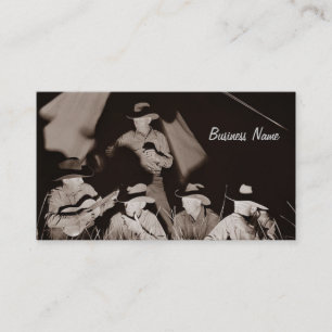 Vintage Cowboys Around Campfire Business Cards