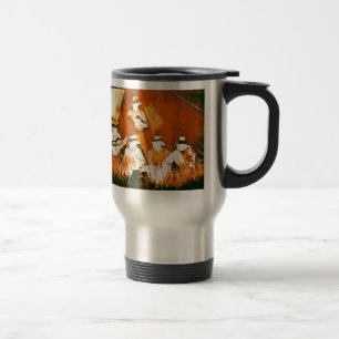Vintage Cowboys At Campfire Aluminium Travel Mug