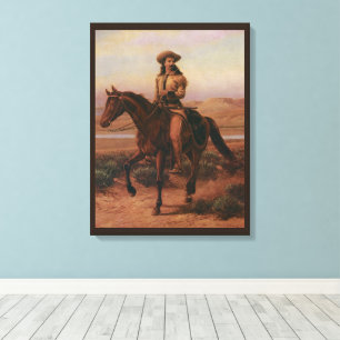 Vintage Cowboys, Buffalo Bill on Charlie by Cary Canvas Print