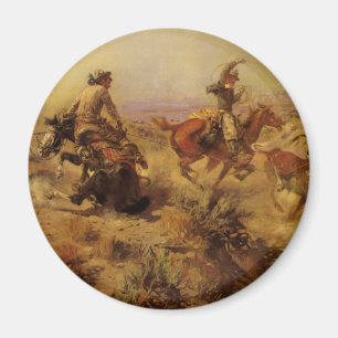 Vintage Cowboys, Jerked Down by CM Russell Magnet
