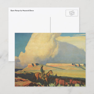 Vintage Cowboys, Open Range by Maynard Dixon Postcard