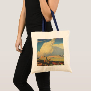 Vintage Cowboys, Open Range by Maynard Dixon Tote Bag