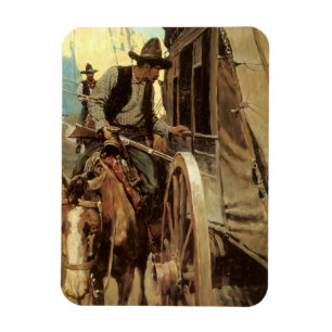 Vintage Cowboys, The Admirable Outlaw by NC Wyeth Magnet