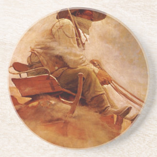 Vintage Cowboys, The Ore Wagon by NC Wyeth Coaster