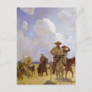 Vintage Cowboys, The Parkman Outfit by NC Wyeth Postcard
