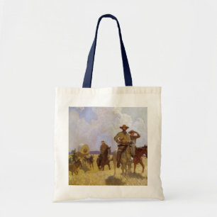 Vintage Cowboys, The Parkman Outfit by NC Wyeth Tote Bag