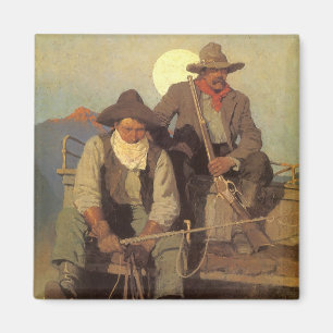 Vintage Cowboys, The Pay Stage by NC Wyeth Magnet