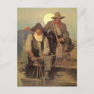 Vintage Cowboys, The Pay Stage by NC Wyeth Postcard