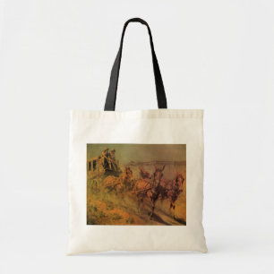 Vintage Cowboys, The Stage Coach by John Borein Tote Bag
