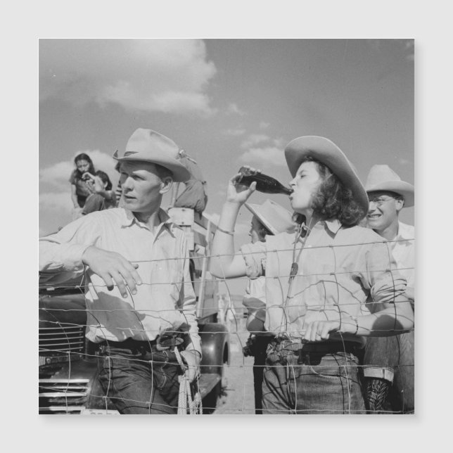 Vintage Cowgirl and Cowboy Photograph  Postcard (Front)