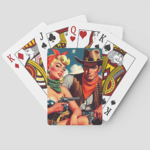 Vintage Cowgirl and Cowboy Playing Cards
