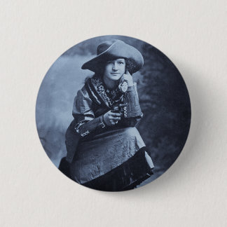 Vintage Cowgirl and Her Six Shooter 6 Cm Round Badge