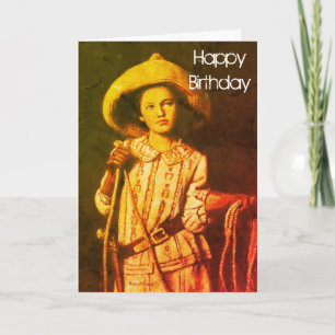 Vintage Cowgirl Birthday Card