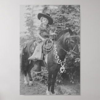 VINTAGE COWGIRL (BLACK AND WHITE) POSTER
