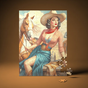Vintage Cowgirl Jigsaw Puzzle