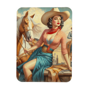 Vintage Cowgirl Magnet