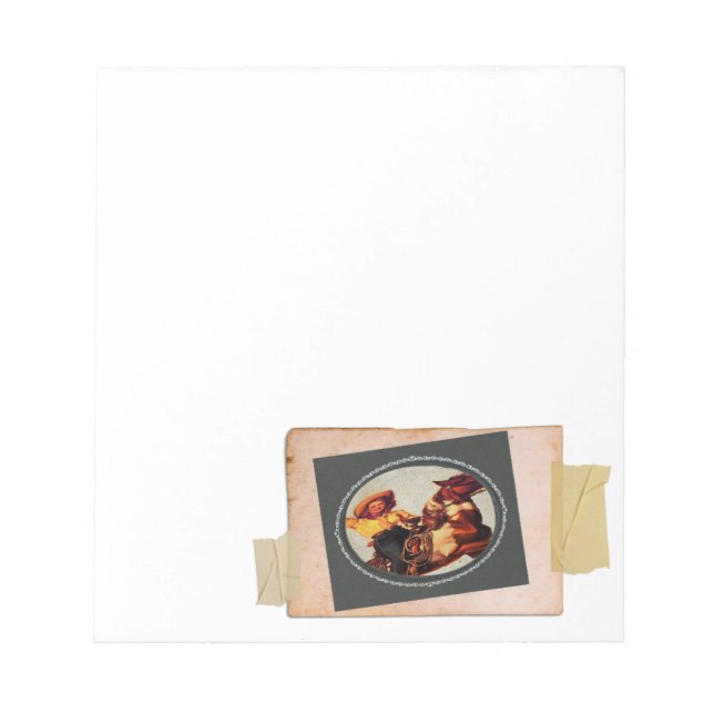 Vintage Cowgirl Notepad (Front)