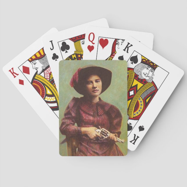 Vintage Cowgirl Playing Cards (Back)