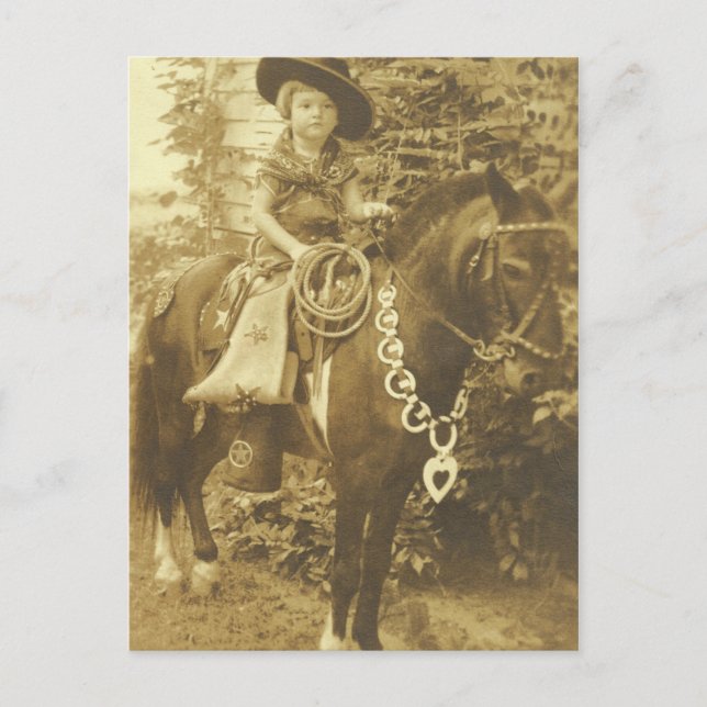 VINTAGE COWGIRL POSTCARD/INVITATION INVITATION POSTCARD (Front)