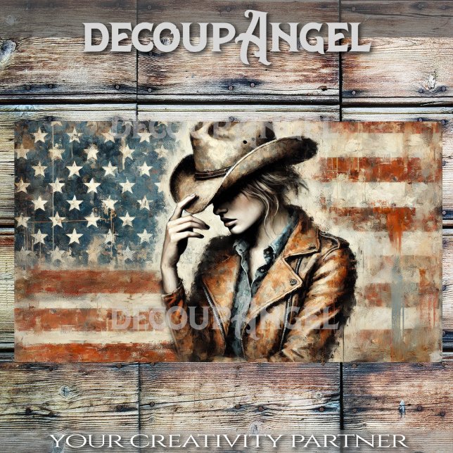 Vintage Cowgirl Pride Decoupangel Tissue Paper (Creator Uploaded)