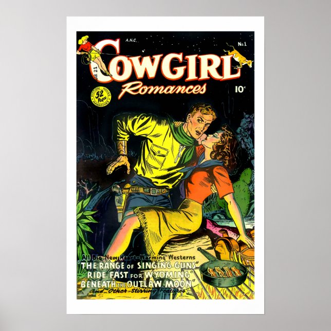 Vintage Cowgirl Romances Gunslinger Poster (Front)