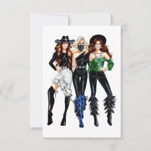 Vintage Cowgirl Thank You Card